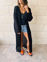 Black Wishbone Kimono