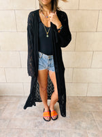 Black Wishbone Kimono