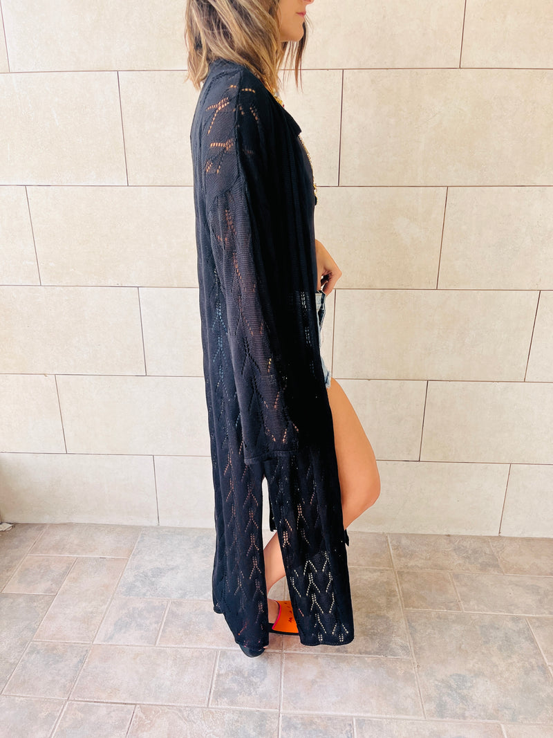Black Wishbone Kimono