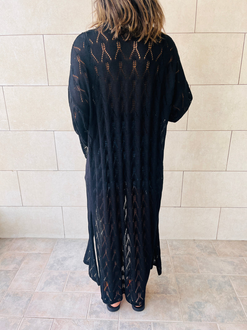 Black Wishbone Kimono