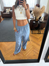 Blue Stripe Linen Rope Pants