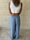 Blue Stripe Linen Rope Pants