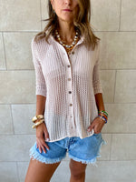 Beige Summer Moment Crochet Shirt