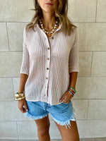 Beige Summer Moment Crochet Shirt