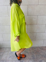 Lime Sunny Days Washed Linen Shirt