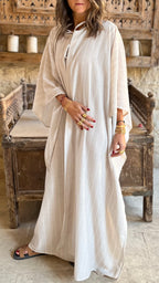 Beige Lines Linen Set