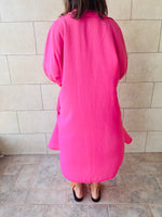 Fuchsia Sunny Days Washed Linen Shirt