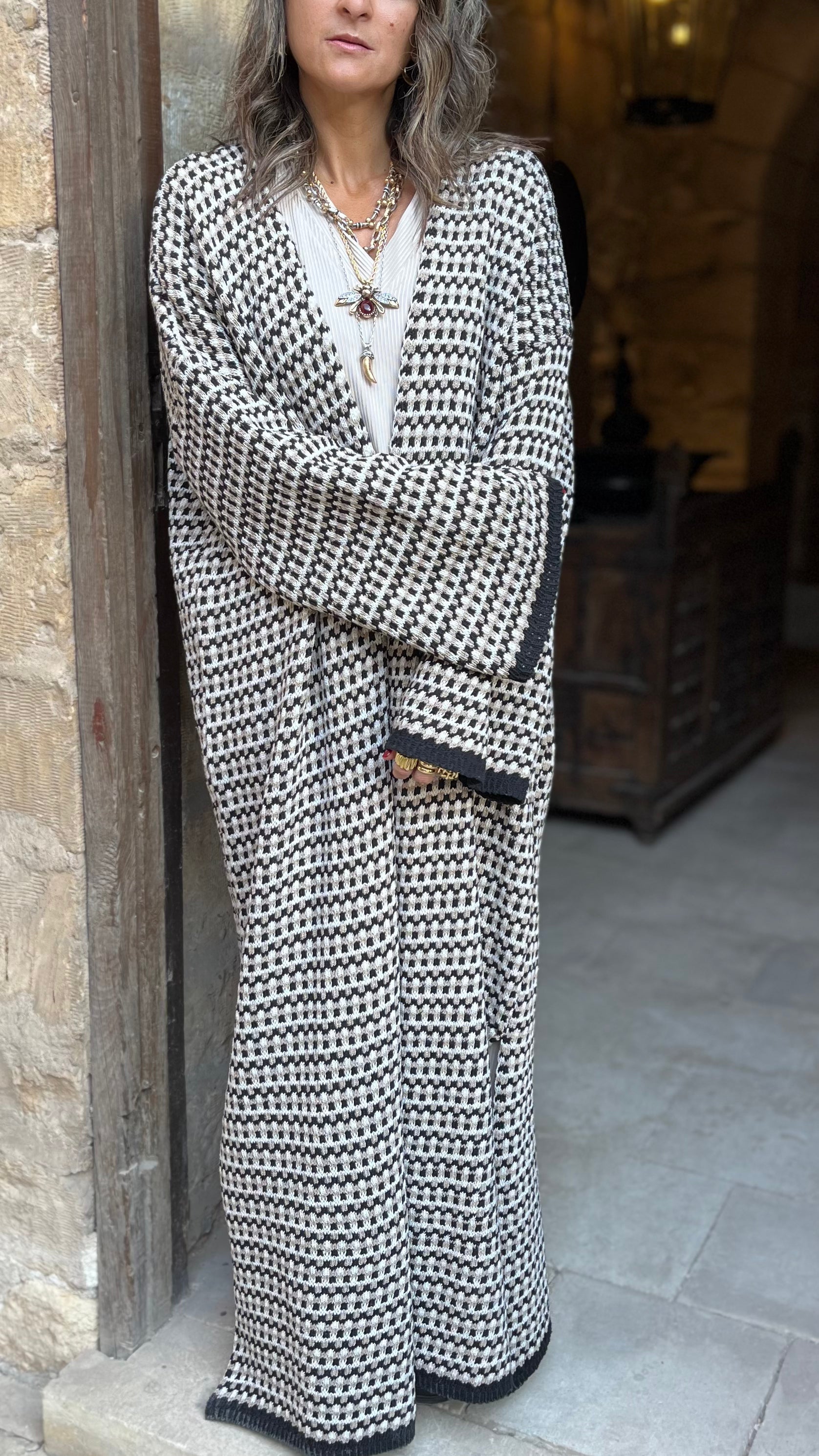 Beige Heavy Knit Cardigan