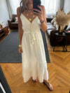 Beige Middle Detailed Sleeveless Dress