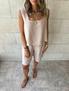 Beige Boy Shorts Morning Set