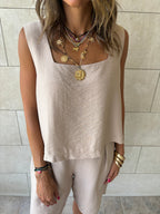 Beige Boy Shorts Morning Set