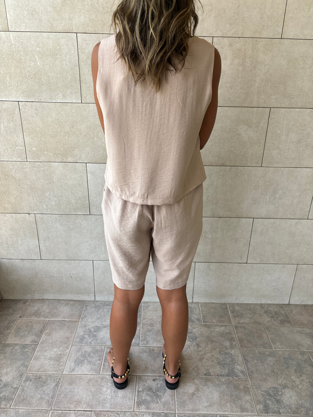 Beige Boy Shorts Morning Set