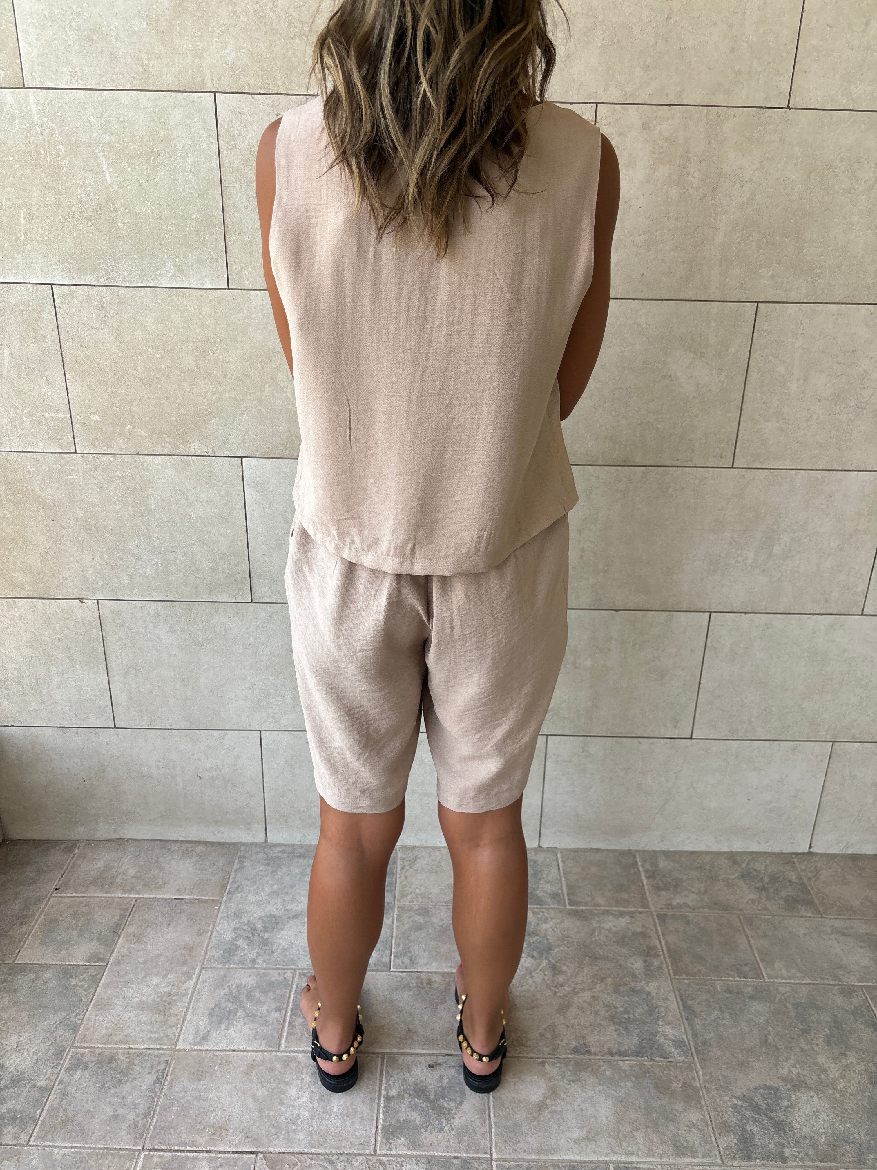 Beige Boy Shorts Morning Set