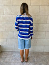 Blue Giving Waves Crochet Shirt