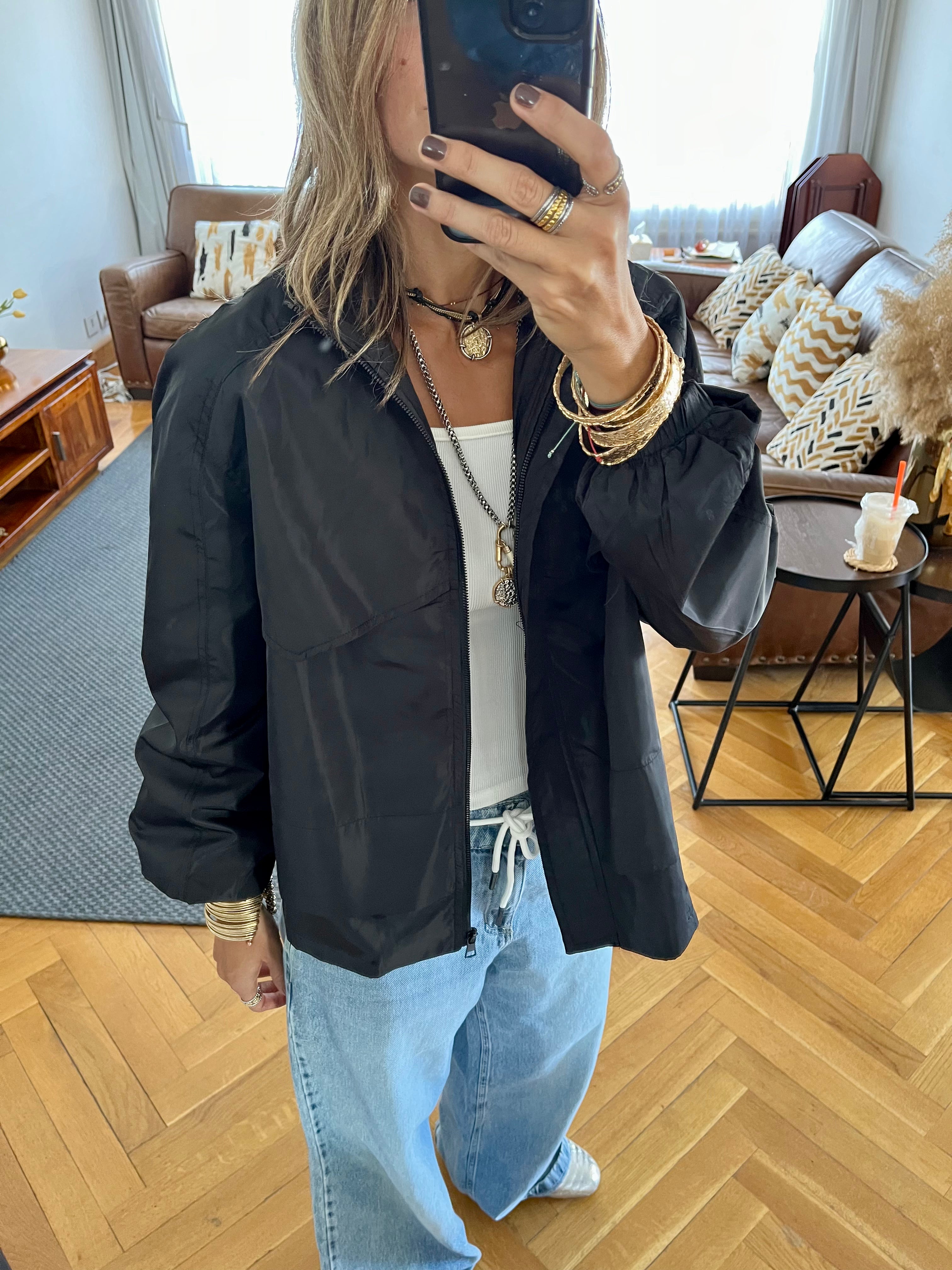 Black Waterproof Short Jacket