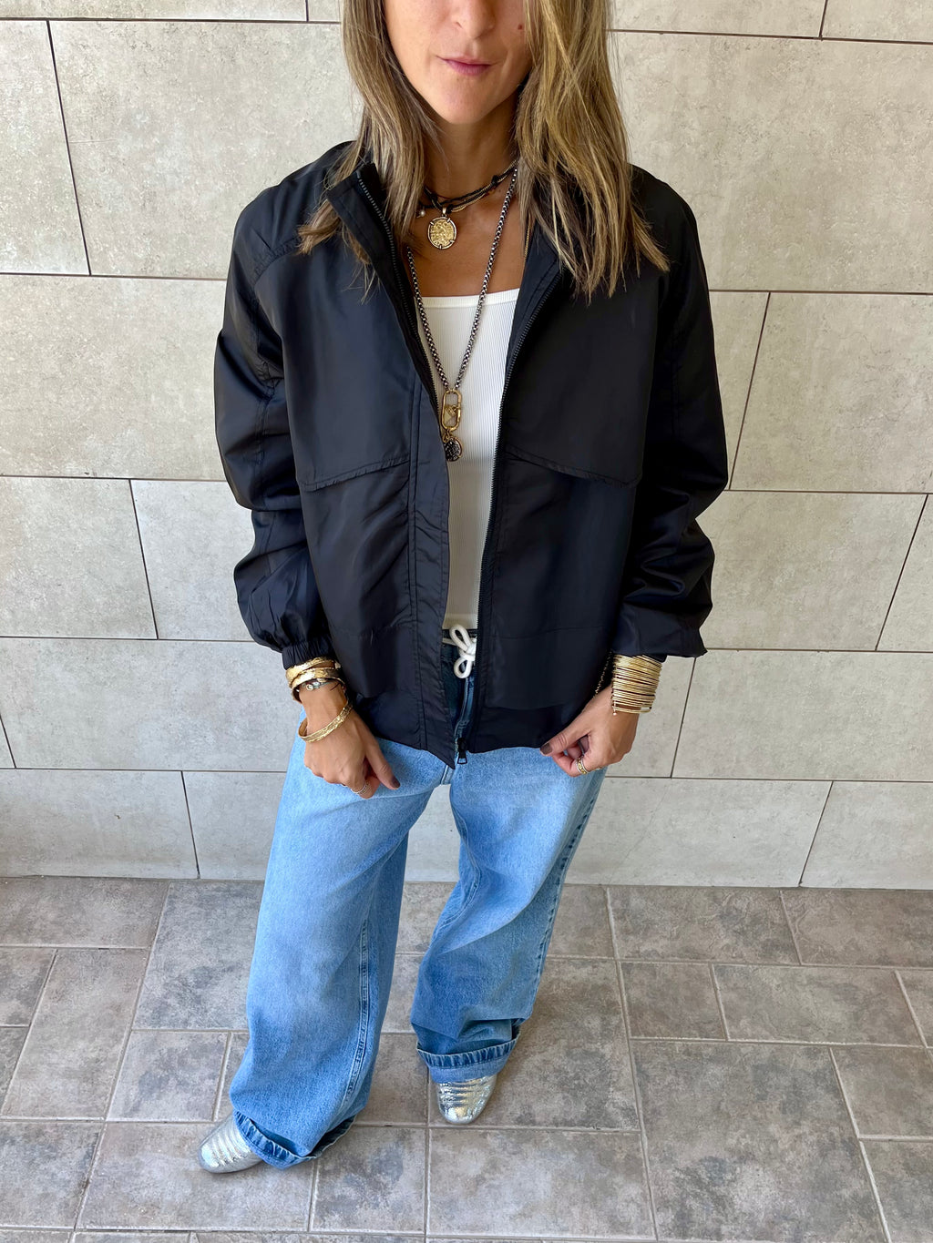 Black Waterproof Short Jacket