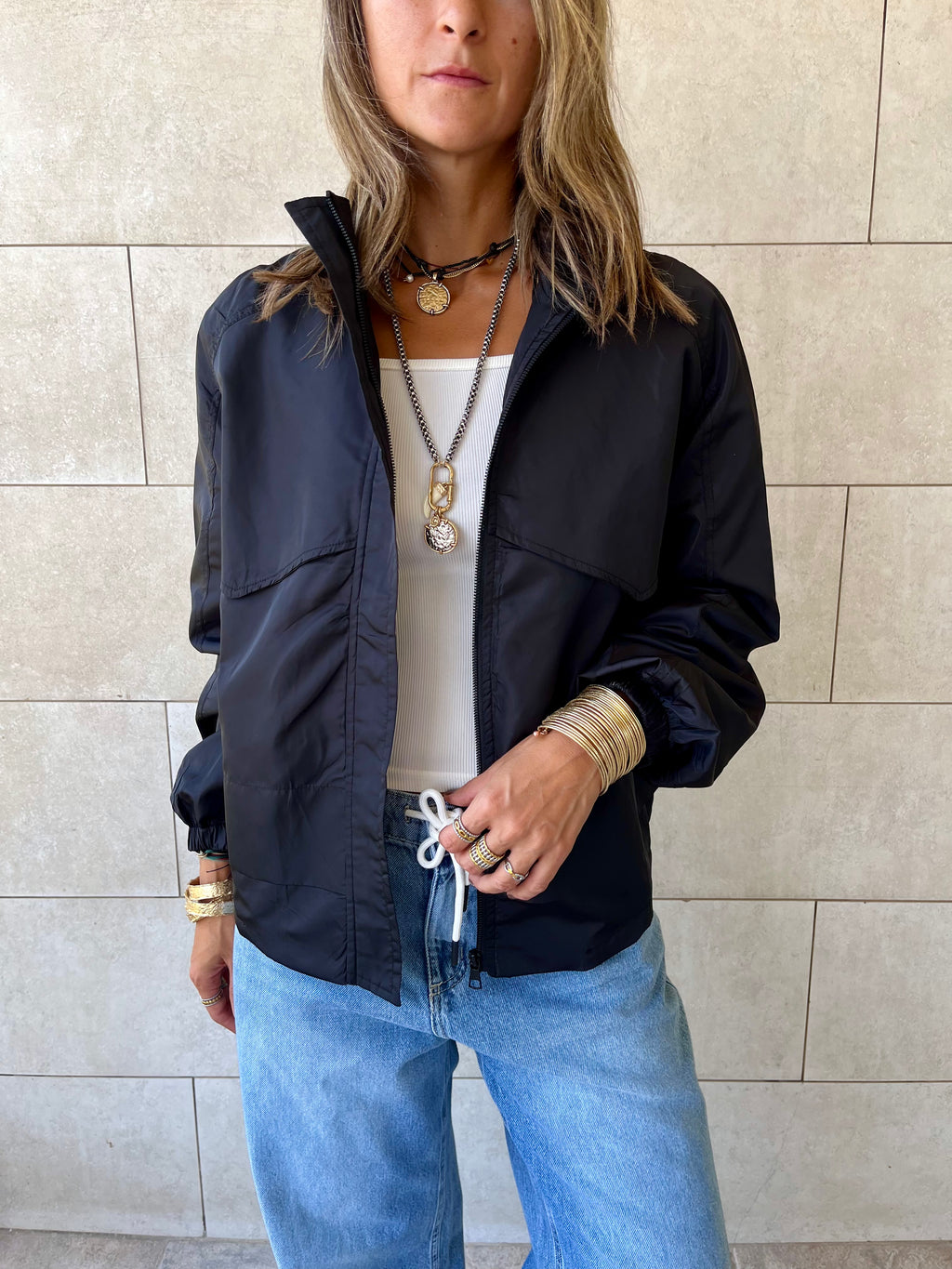 Black Waterproof Short Jacket