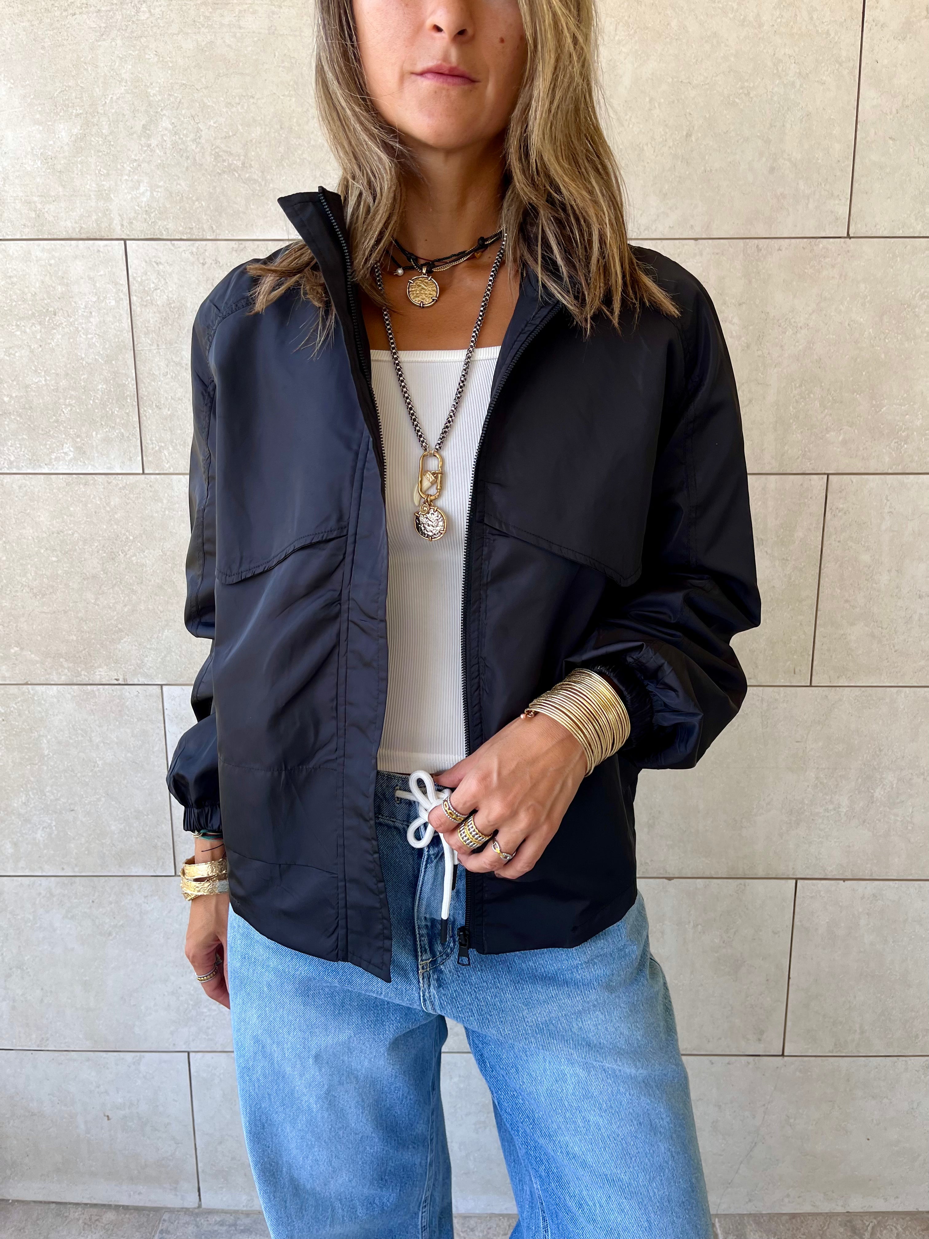 Black Waterproof Short Jacket