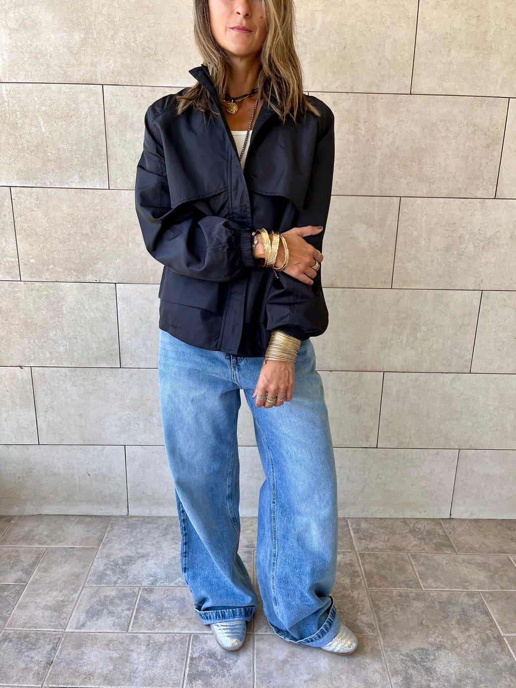 Black Waterproof Short Jacket