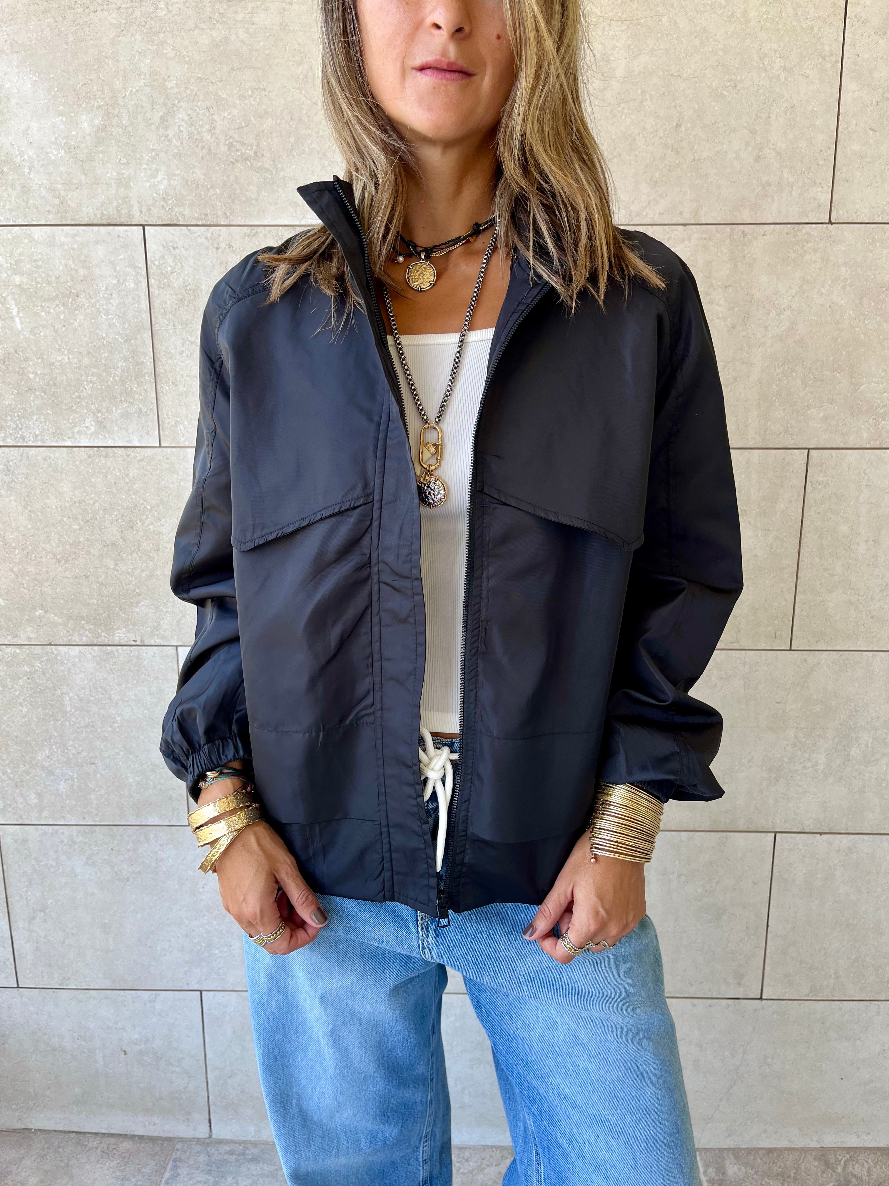 Black Waterproof Short Jacket