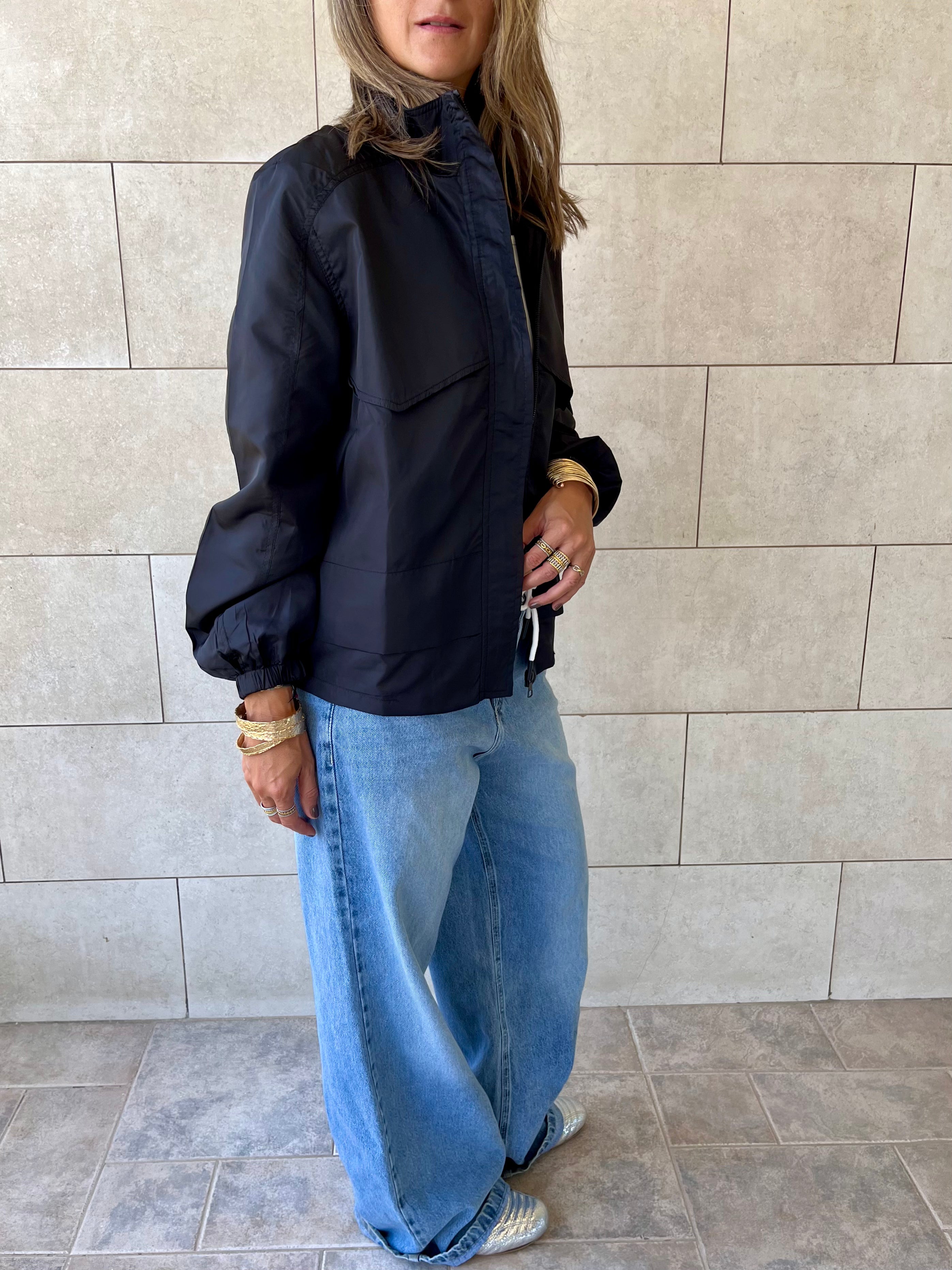 Black Waterproof Short Jacket