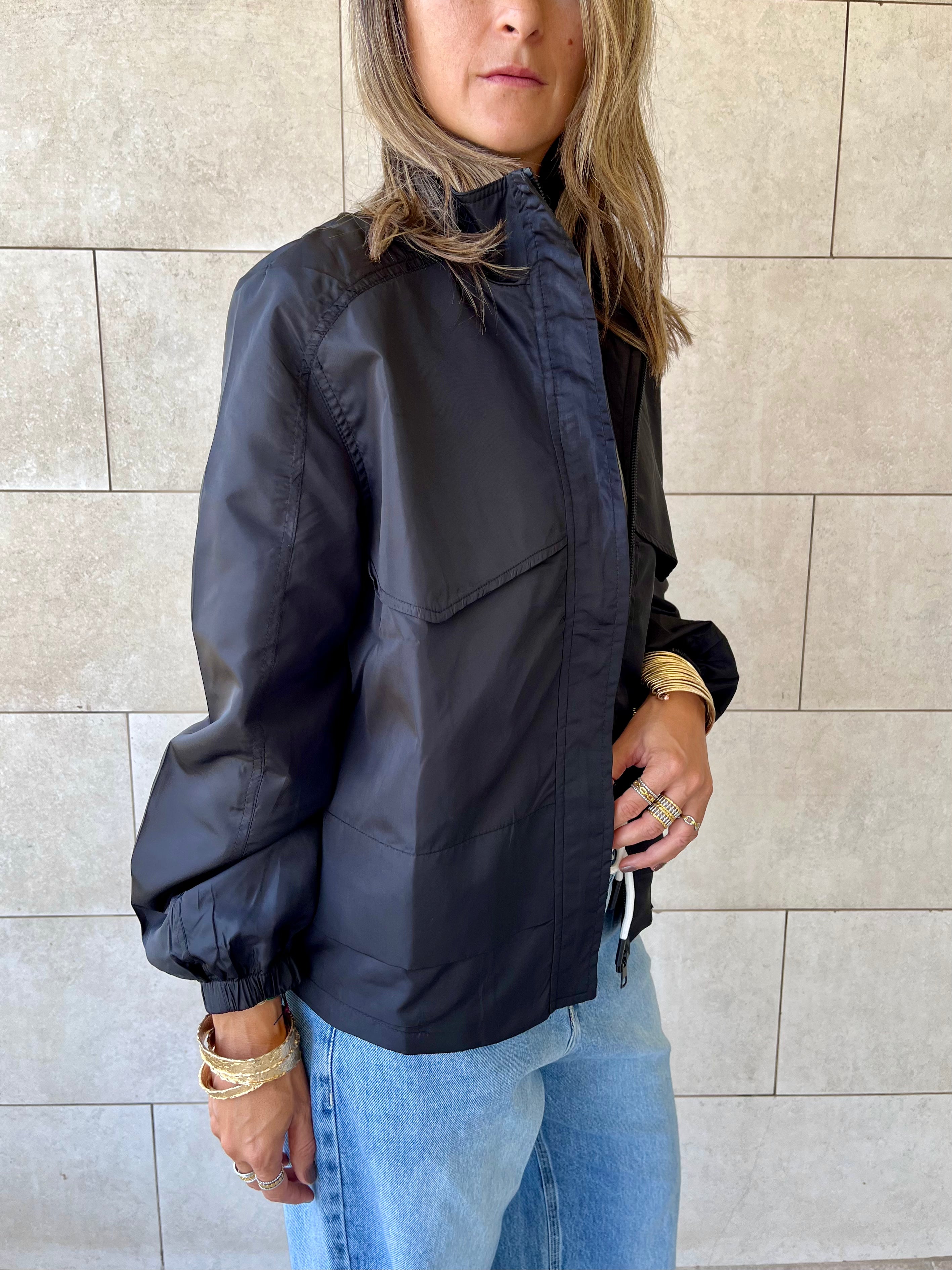 Black Waterproof Short Jacket