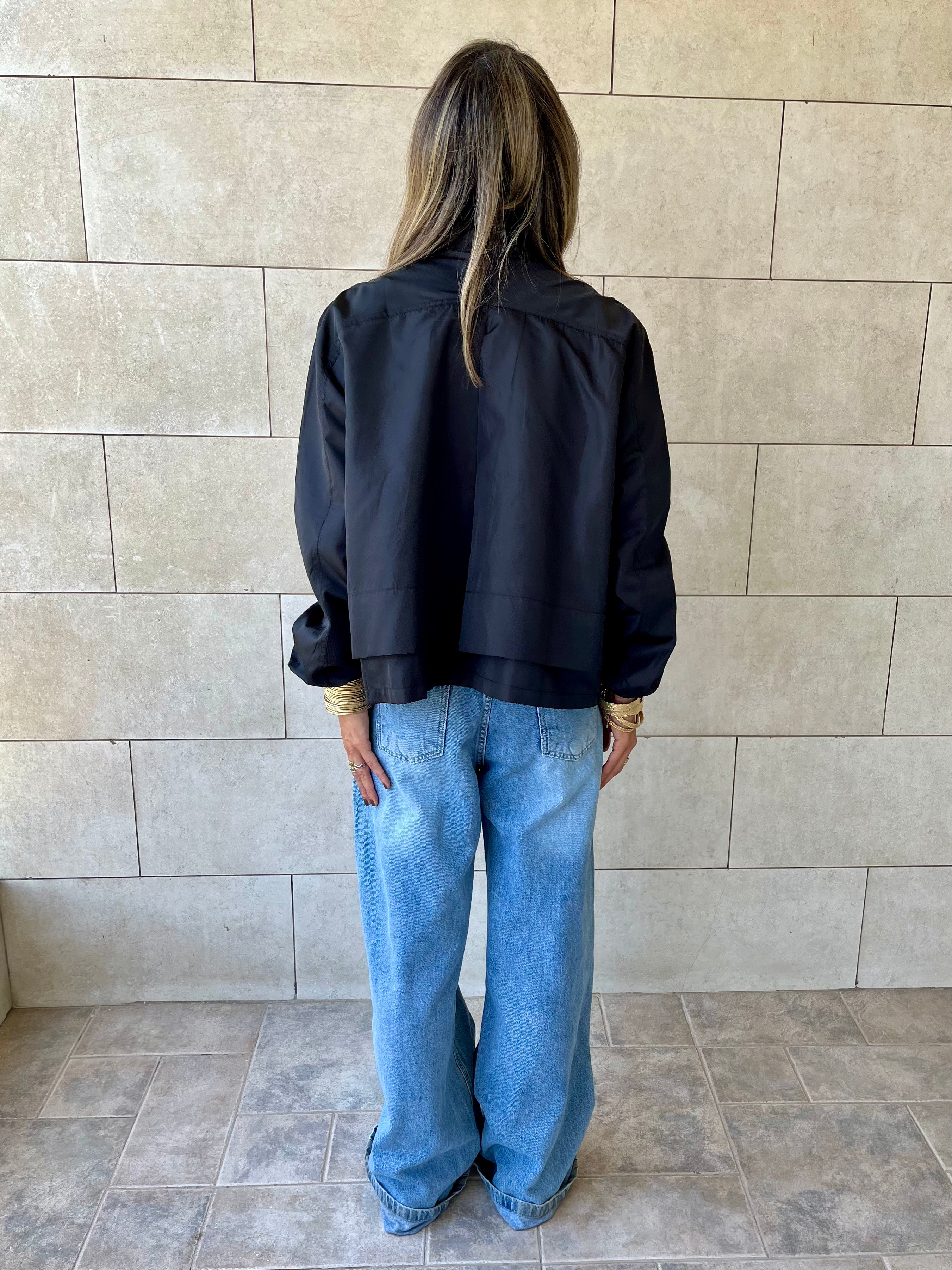 Black Waterproof Short Jacket