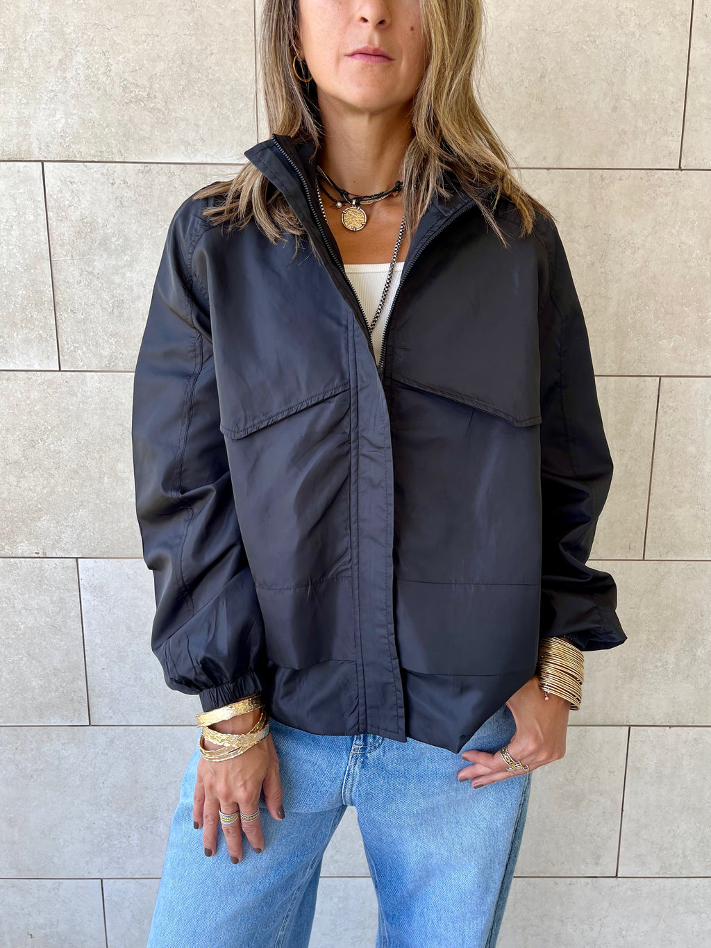 Black Waterproof Short Jacket