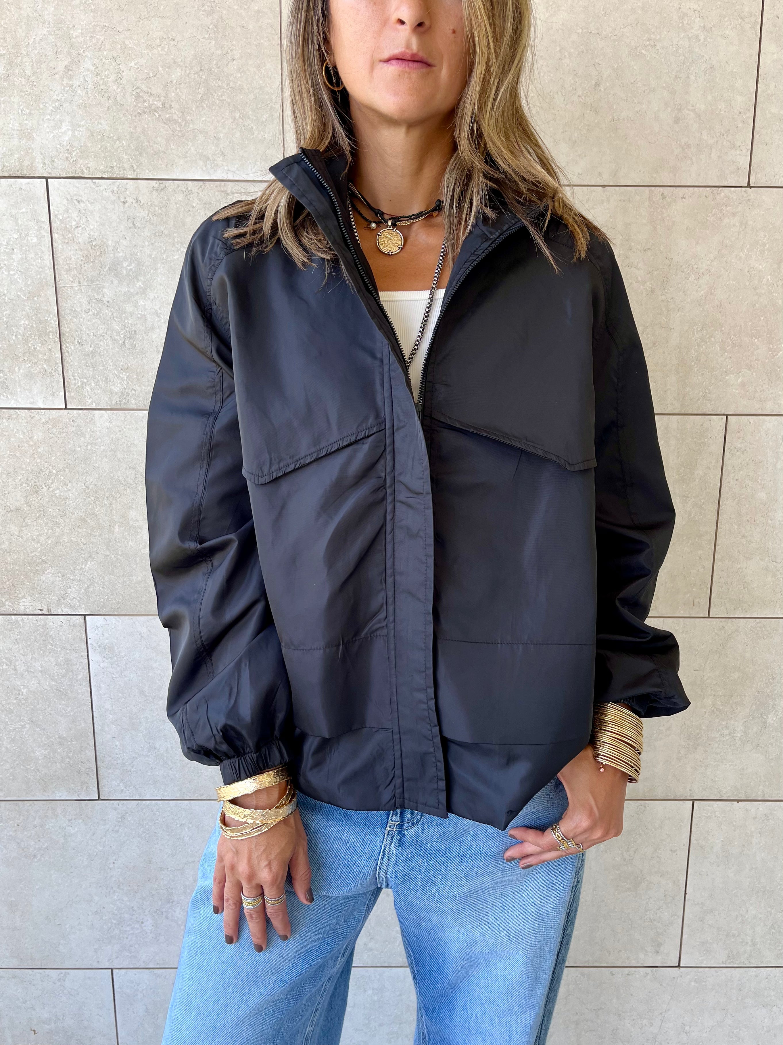 Black Waterproof Short Jacket