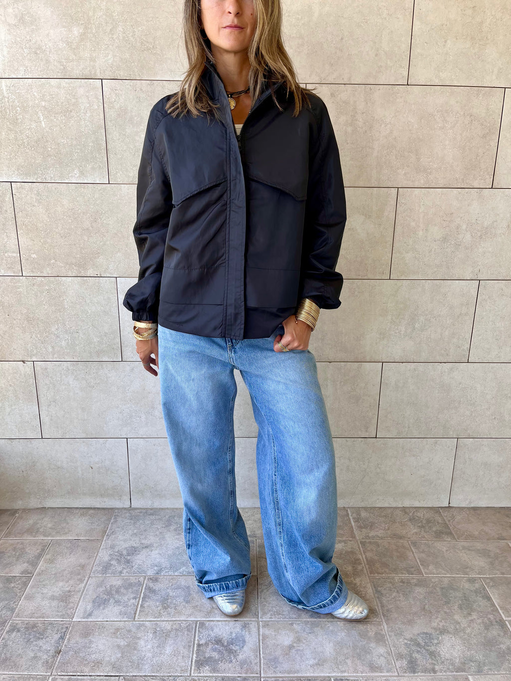 Black Waterproof Short Jacket