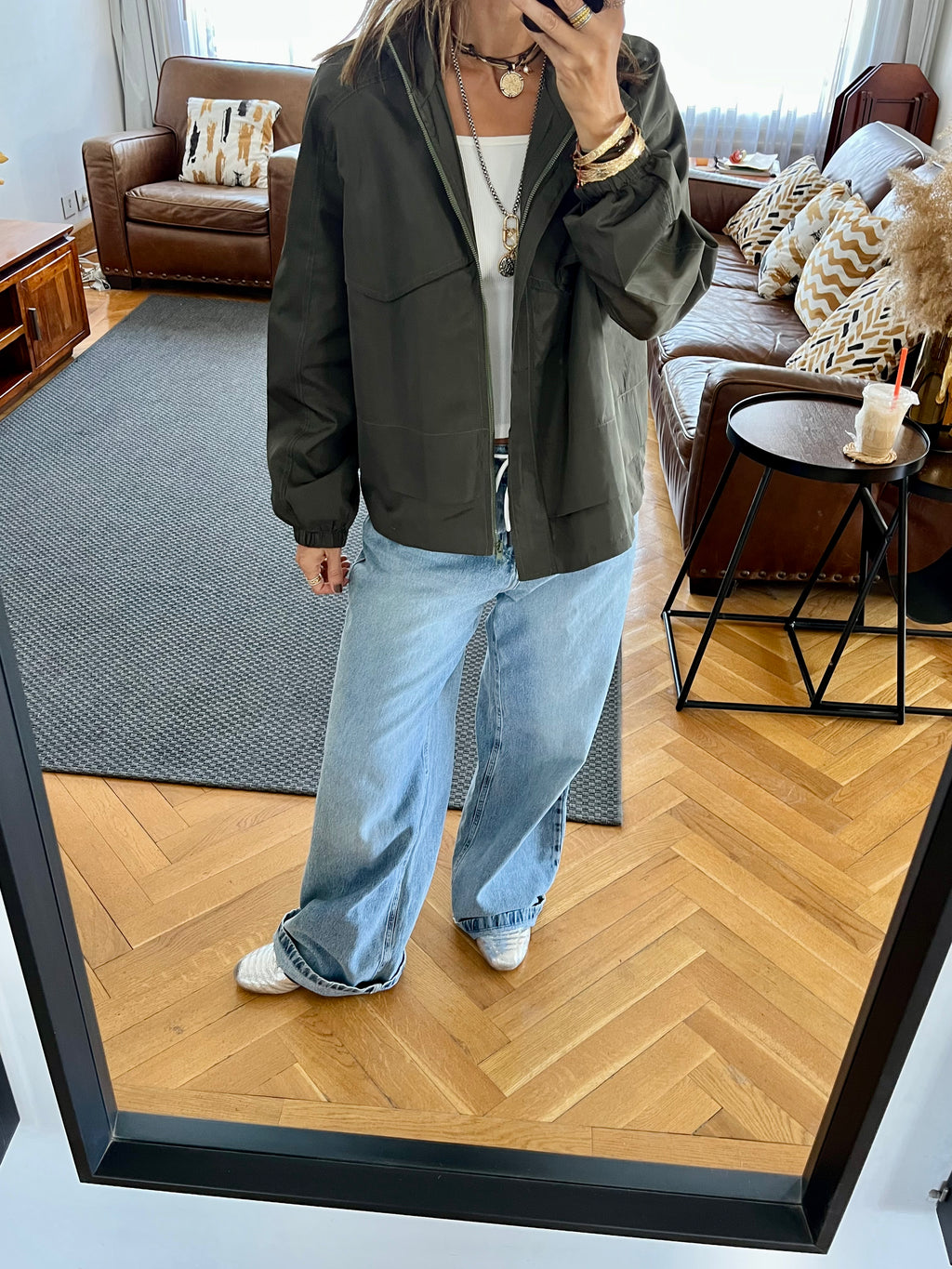 Olive Waterproof Short Jacket