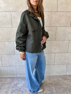 Olive Waterproof Short Jacket