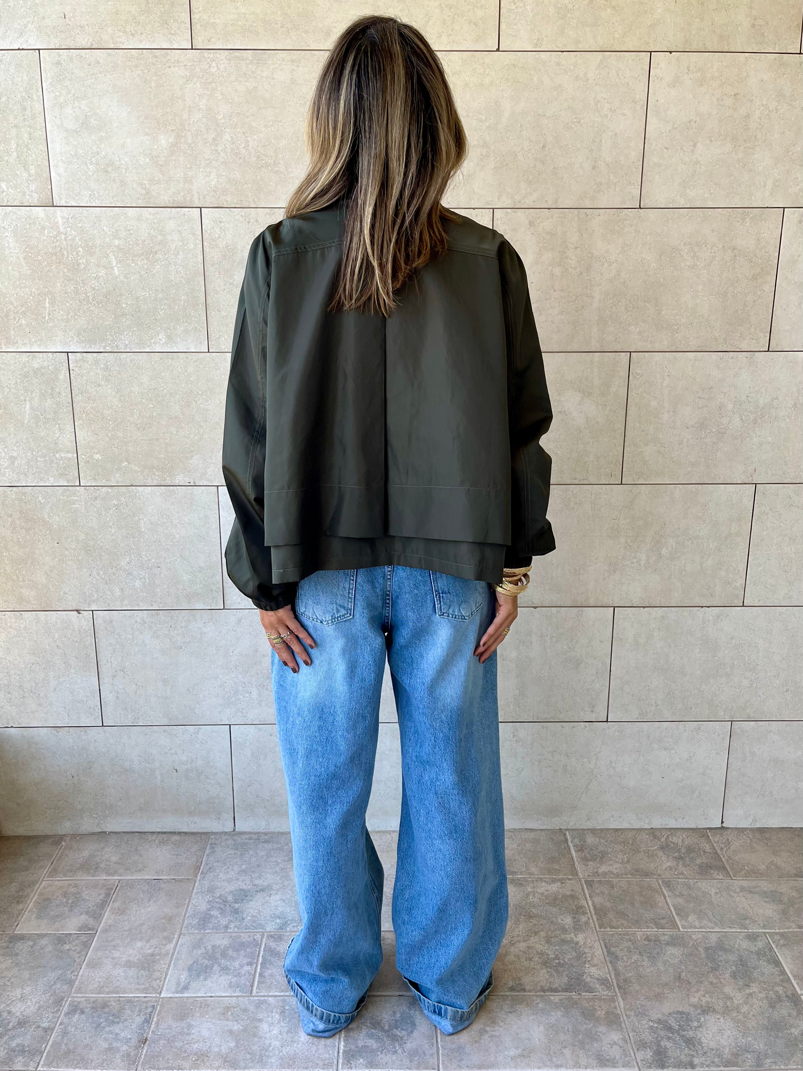 Olive Waterproof Short Jacket