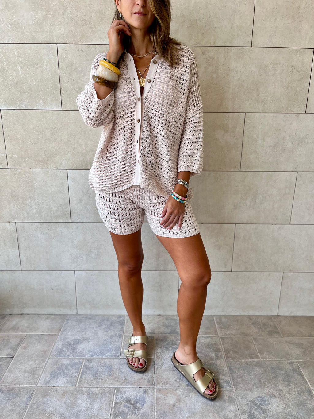 Beige Salty Air Crochet Set