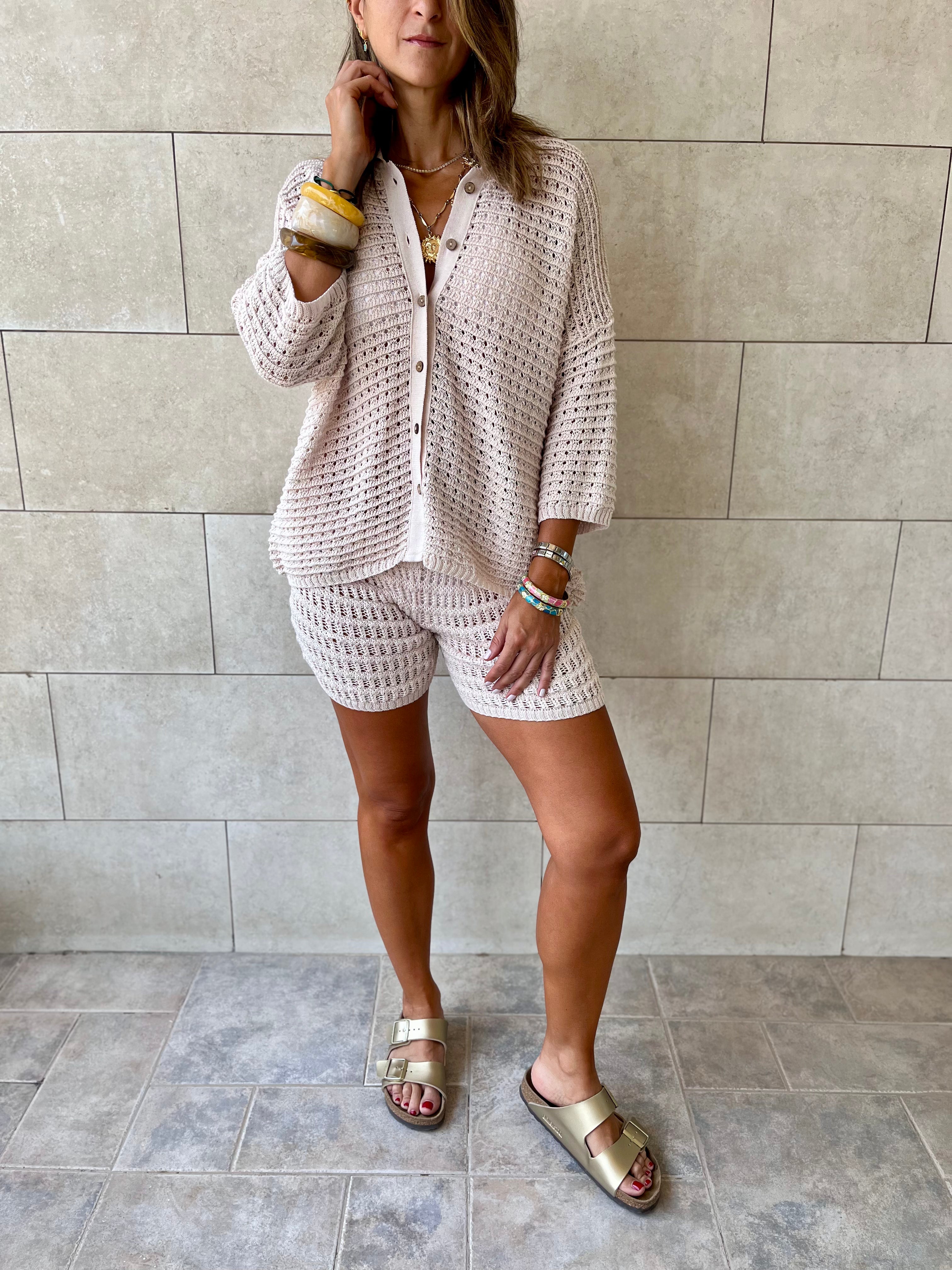 Beige Salty Air Crochet Set