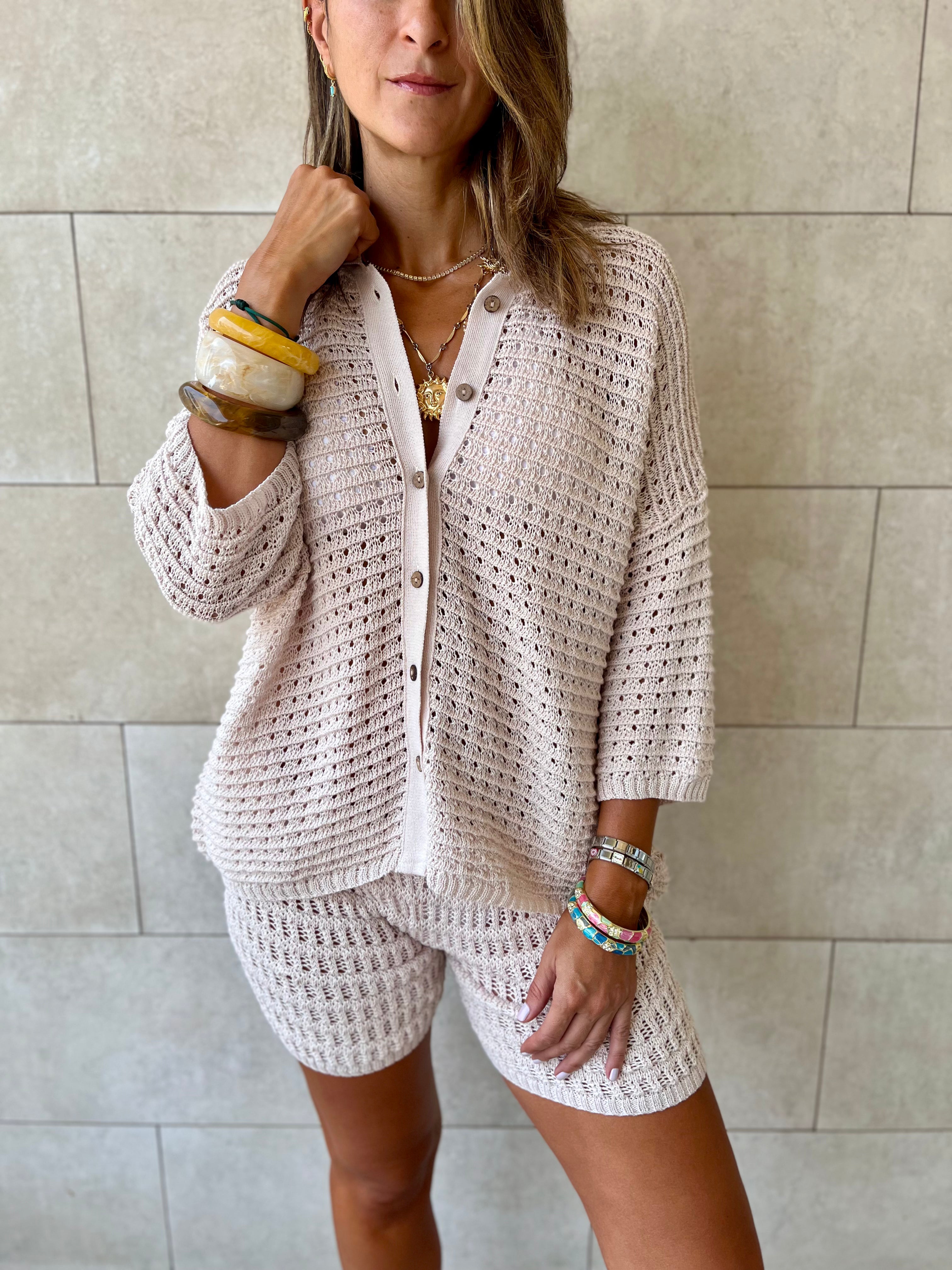 Beige Salty Air Crochet Set