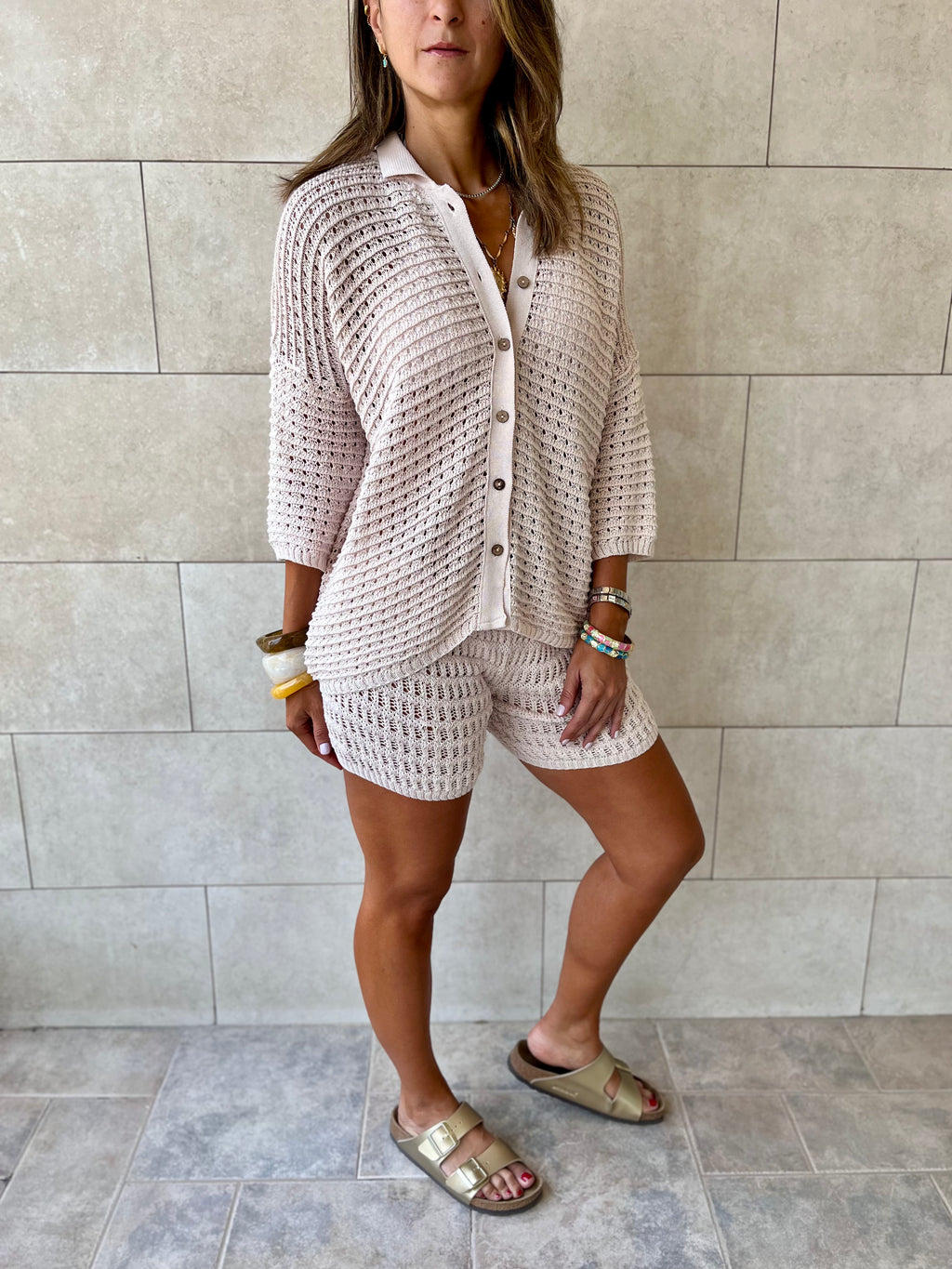 Beige Salty Air Crochet Set