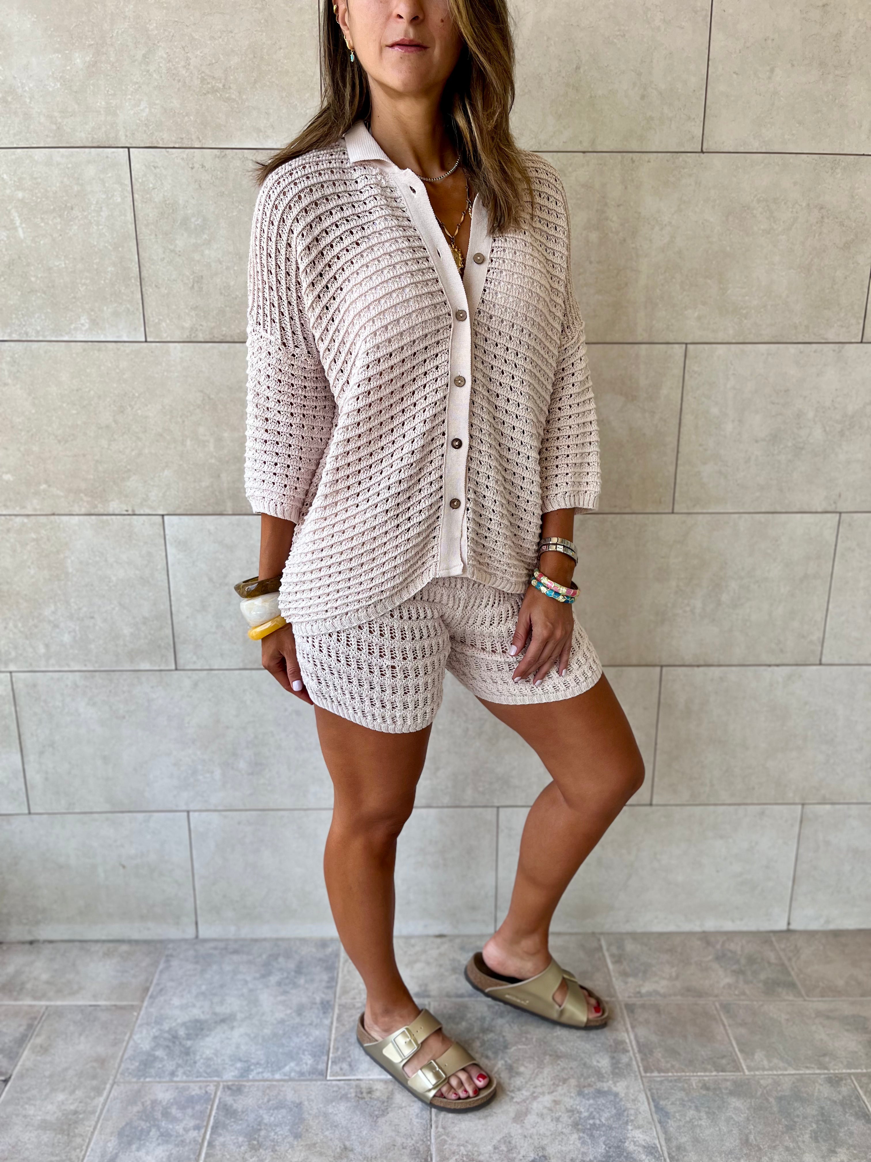 Beige Salty Air Crochet Set