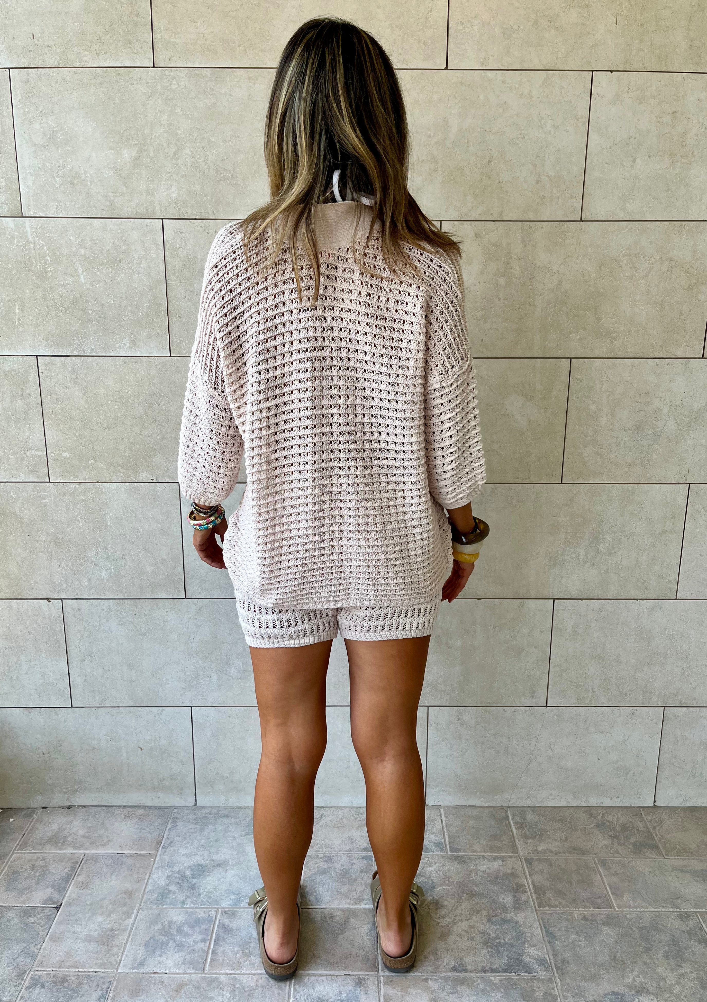 Beige Salty Air Crochet Set