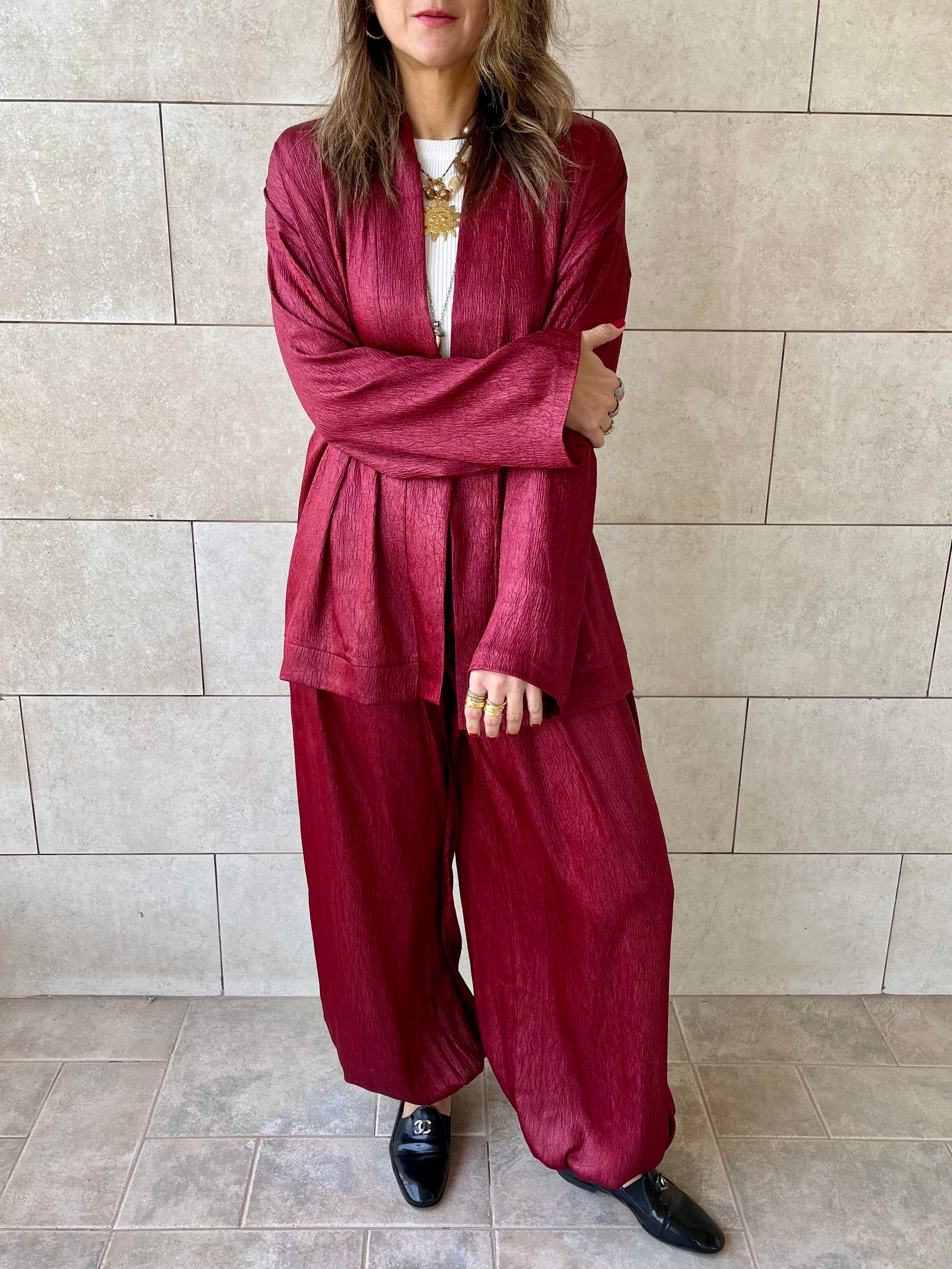 Burgundy Golden Hour Balloon Pants