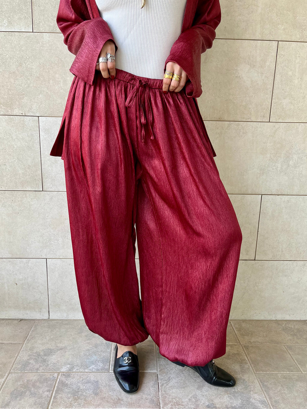 Burgundy Golden Hour Balloon Pants