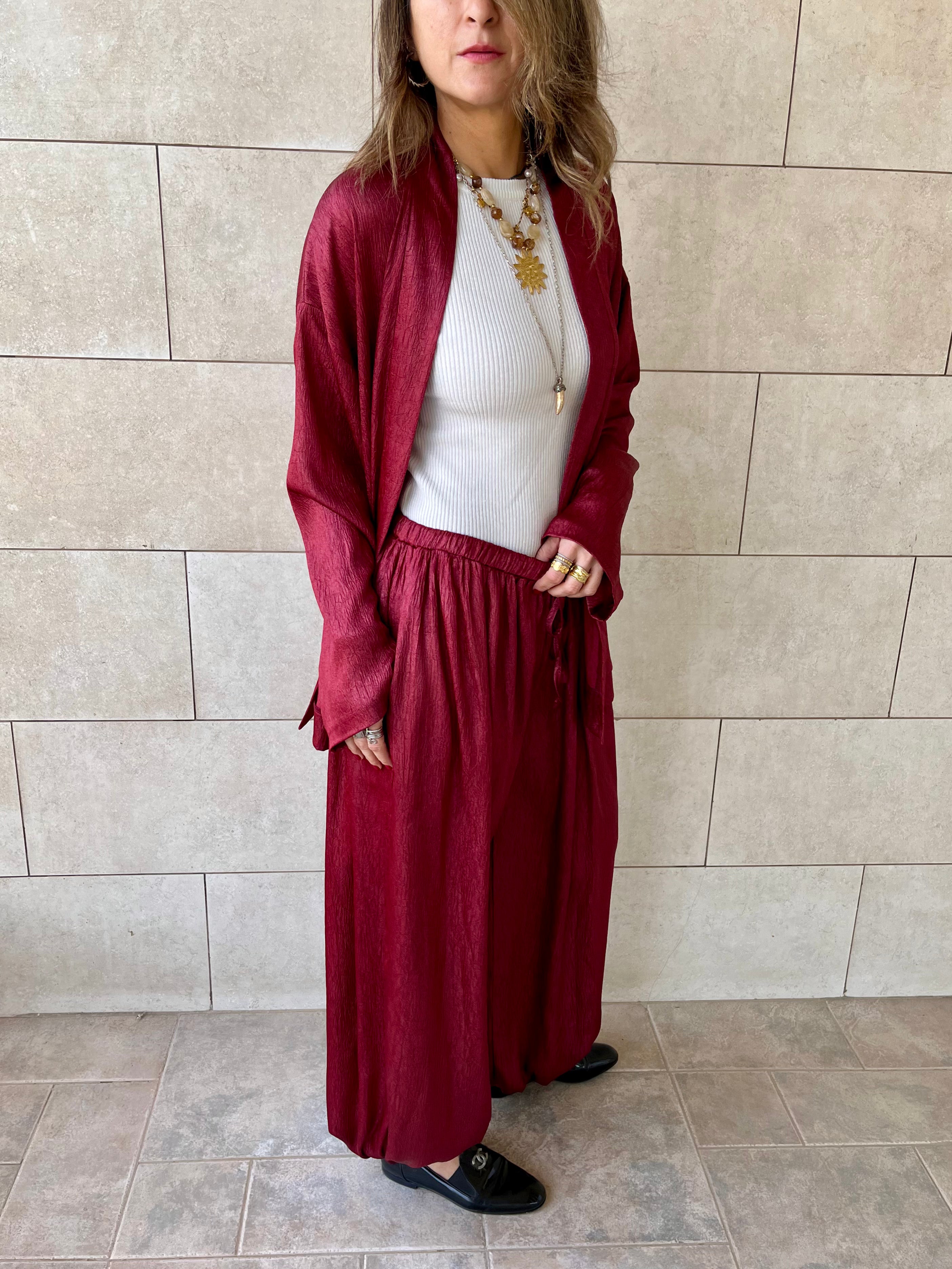 Burgundy Golden Hour Balloon Pants