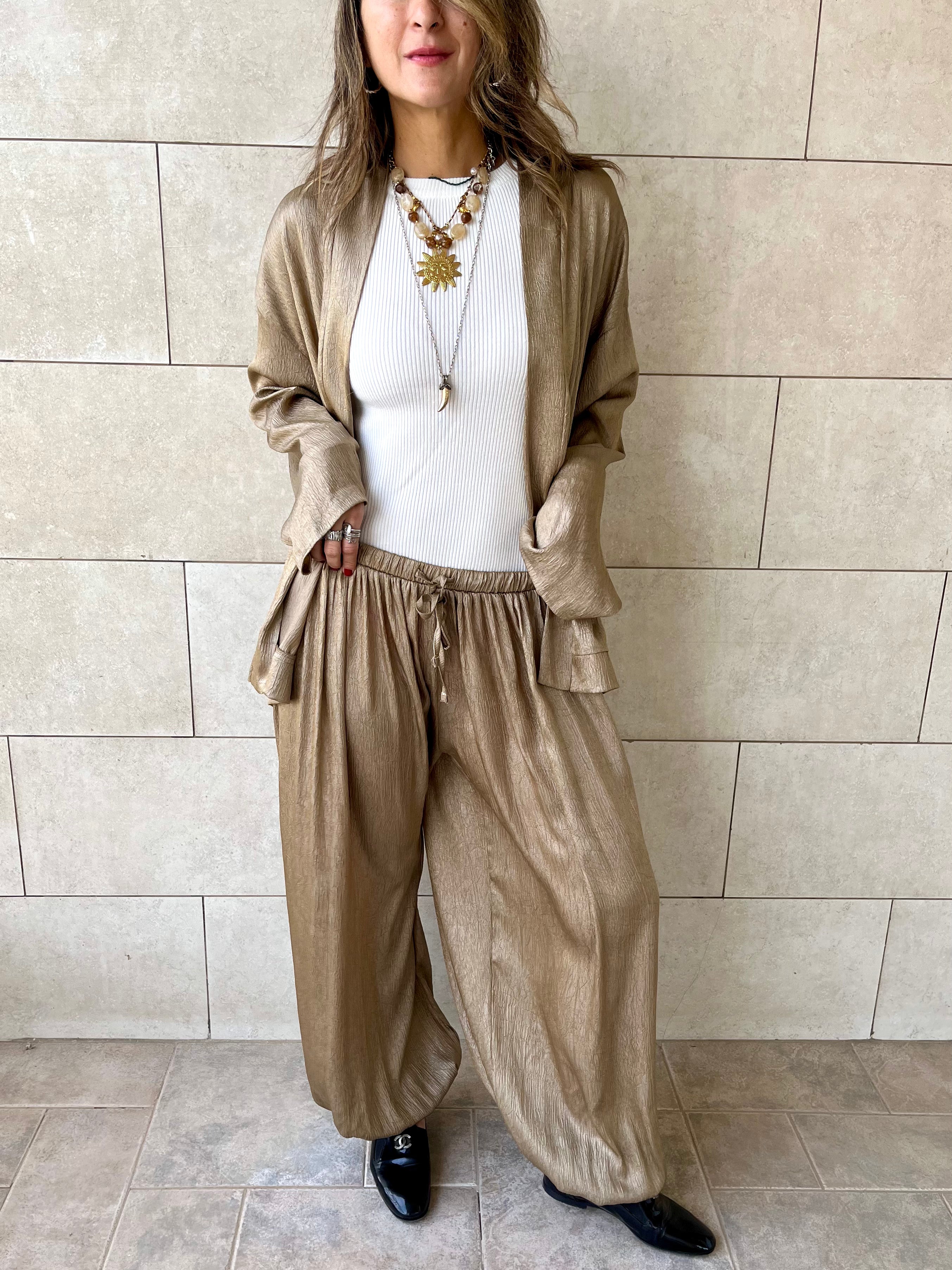 Beige Golden Hour Balloon Pants