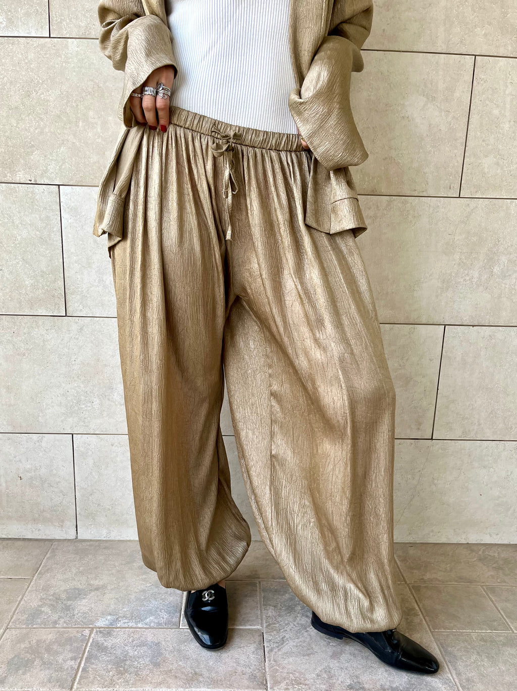 Beige Golden Hour Balloon Pants