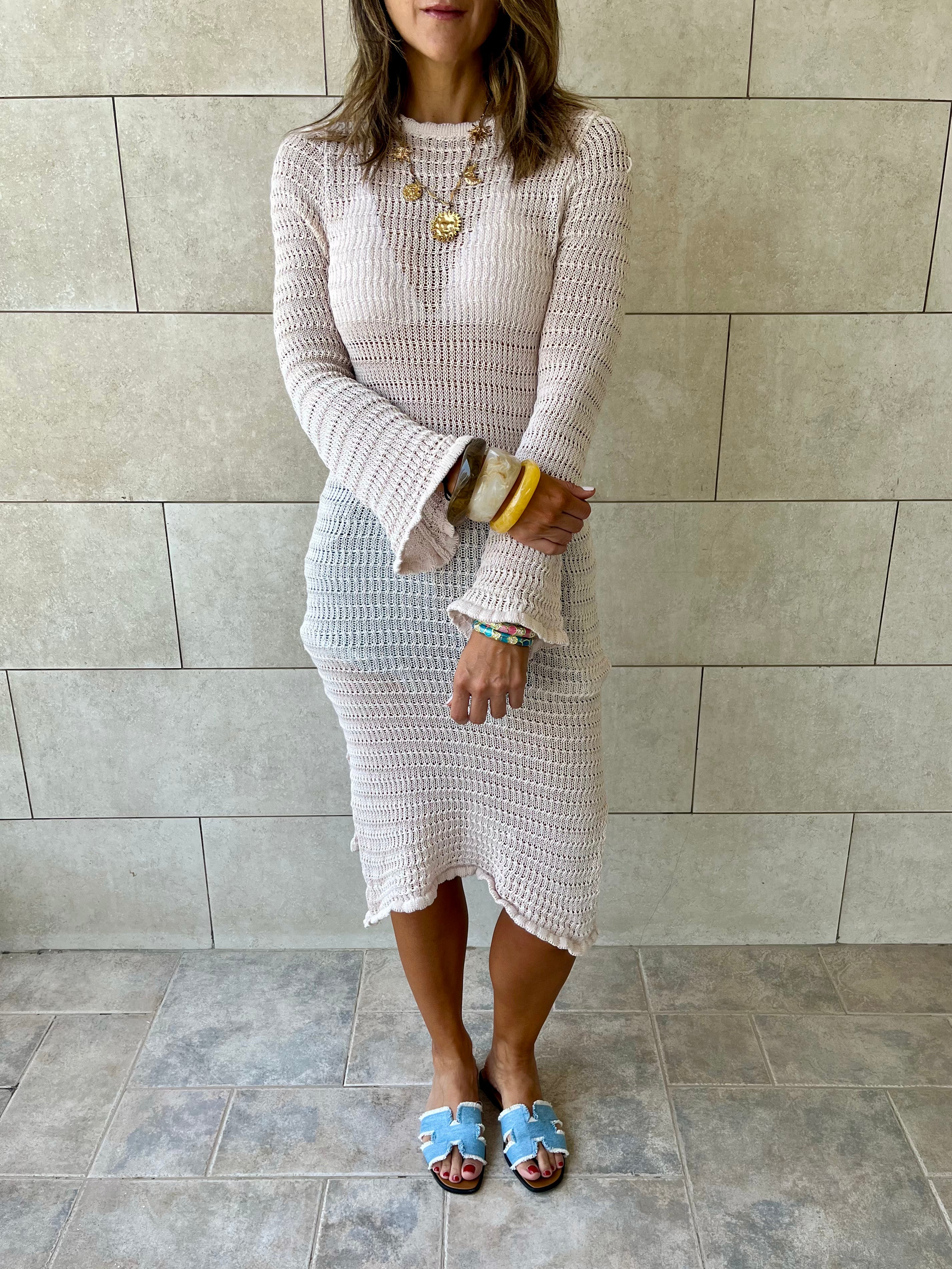 Beige Keeping It Casual Crochet Dress Cover Up