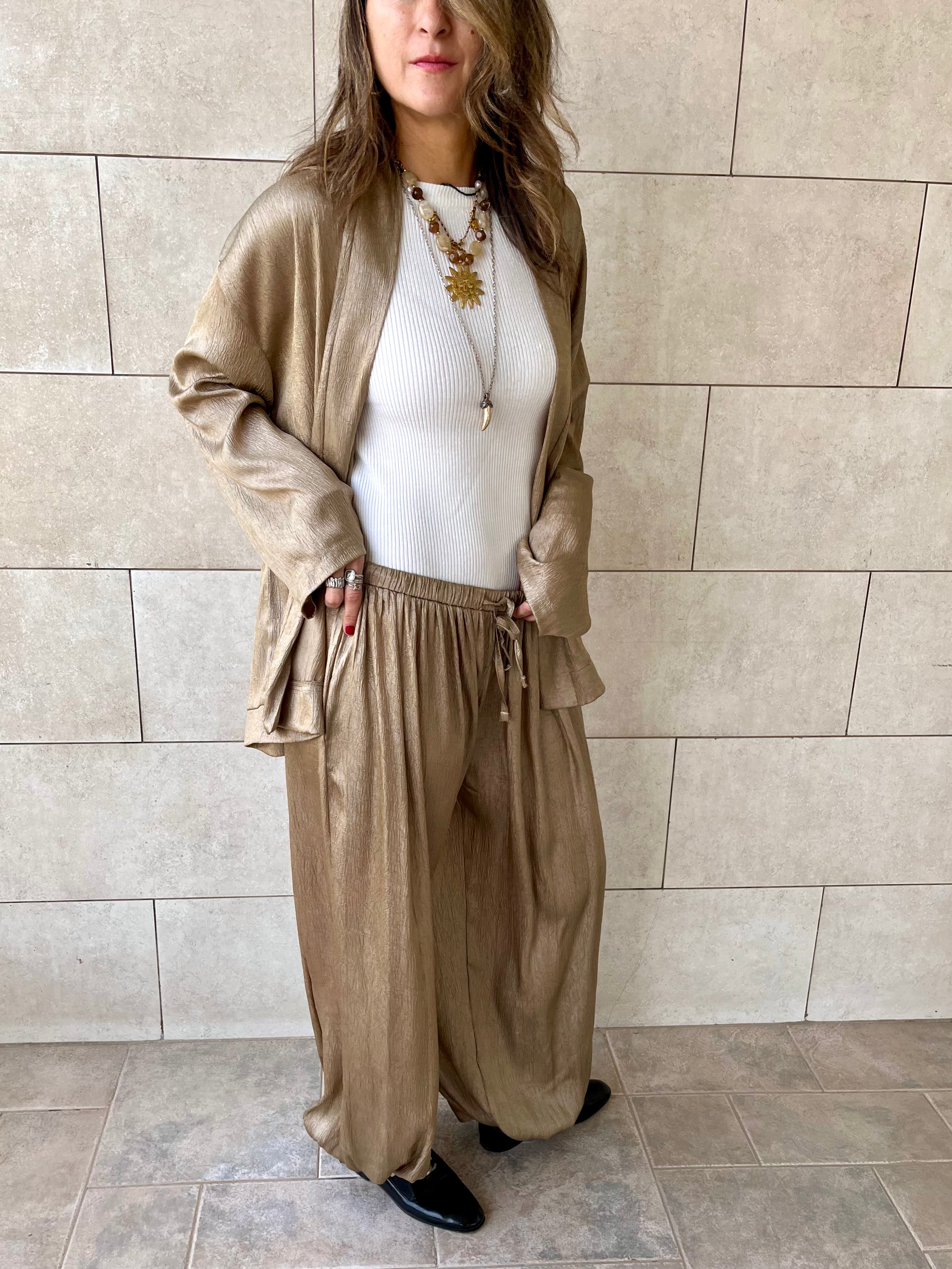 Beige Golden Hour Balloon Pants