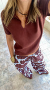 Brown Frillu Signature Knit Polo