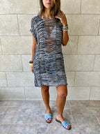 Grey Vibing Shaggy Mini Crochet Coverup