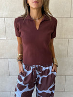Brown Frillu Signature Knit Polo