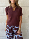 Brown Frillu Signature Knit Polo